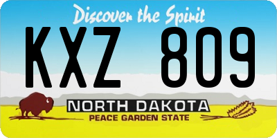 ND license plate KXZ809
