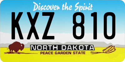 ND license plate KXZ810