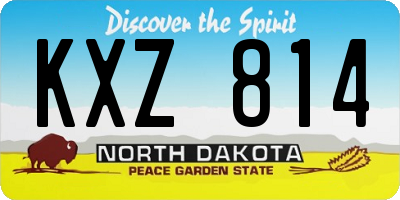 ND license plate KXZ814