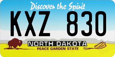ND license plate KXZ830