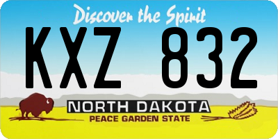 ND license plate KXZ832