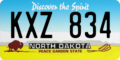 ND license plate KXZ834