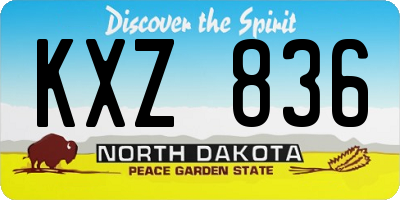 ND license plate KXZ836