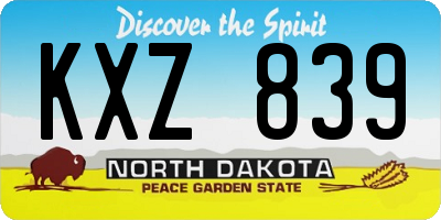 ND license plate KXZ839