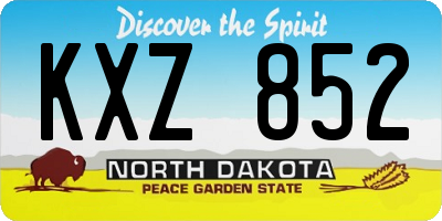 ND license plate KXZ852