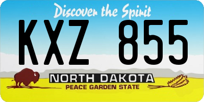 ND license plate KXZ855