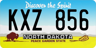 ND license plate KXZ856