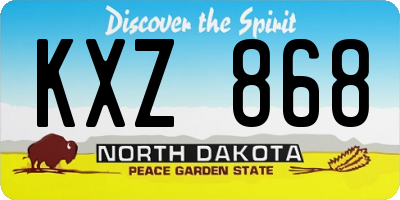 ND license plate KXZ868