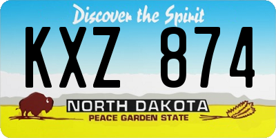 ND license plate KXZ874