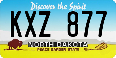 ND license plate KXZ877