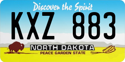 ND license plate KXZ883