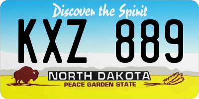 ND license plate KXZ889
