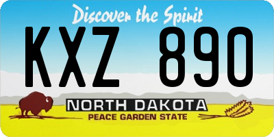 ND license plate KXZ890