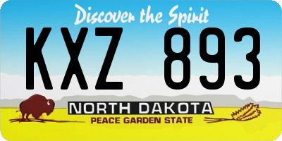 ND license plate KXZ893
