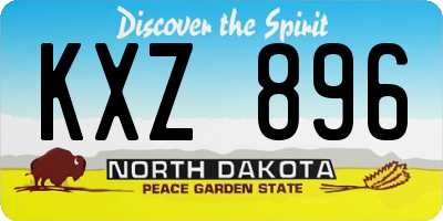 ND license plate KXZ896