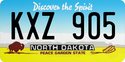 ND license plate KXZ905