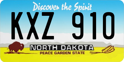 ND license plate KXZ910
