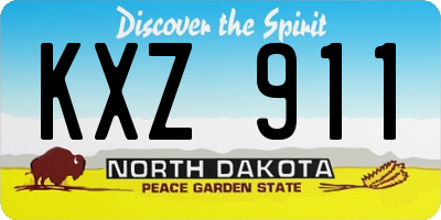 ND license plate KXZ911