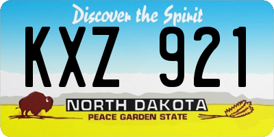 ND license plate KXZ921