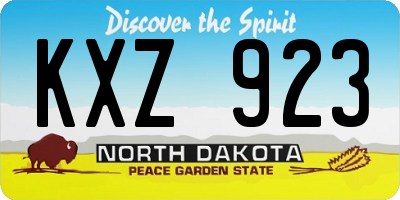 ND license plate KXZ923