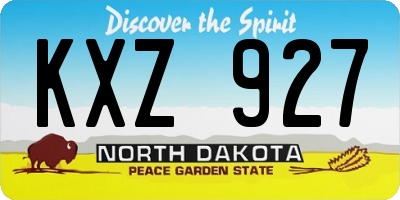 ND license plate KXZ927