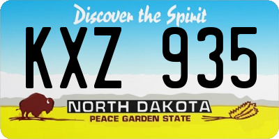 ND license plate KXZ935