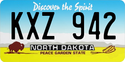 ND license plate KXZ942