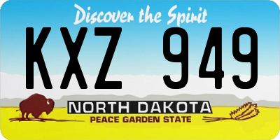 ND license plate KXZ949