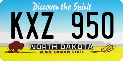 ND license plate KXZ950