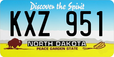 ND license plate KXZ951