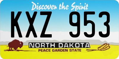ND license plate KXZ953