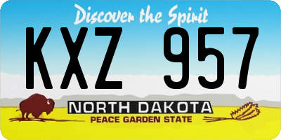ND license plate KXZ957