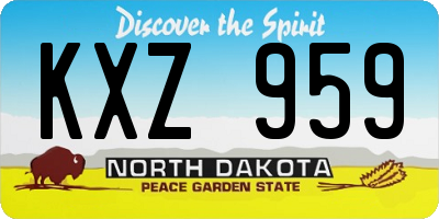 ND license plate KXZ959
