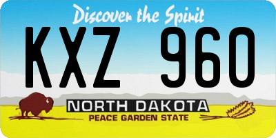 ND license plate KXZ960