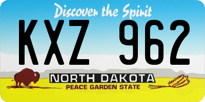 ND license plate KXZ962