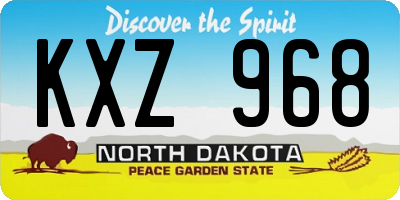 ND license plate KXZ968