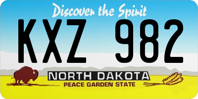ND license plate KXZ982