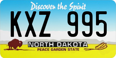 ND license plate KXZ995