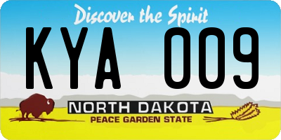 ND license plate KYA009