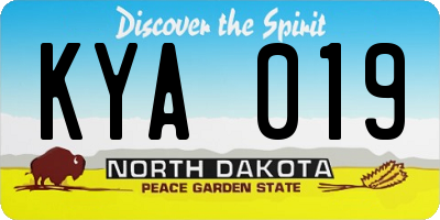 ND license plate KYA019