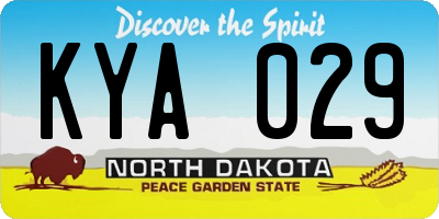 ND license plate KYA029