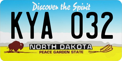 ND license plate KYA032