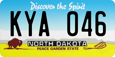 ND license plate KYA046