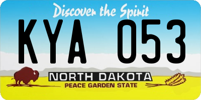ND license plate KYA053
