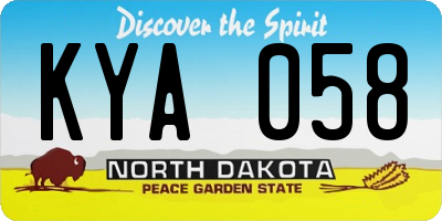 ND license plate KYA058