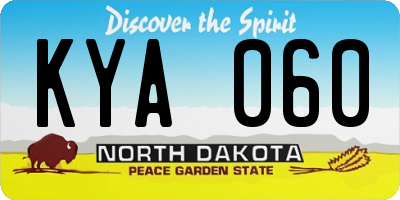 ND license plate KYA060
