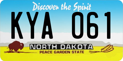 ND license plate KYA061