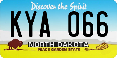 ND license plate KYA066