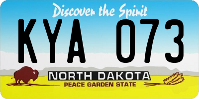 ND license plate KYA073