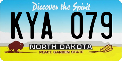 ND license plate KYA079